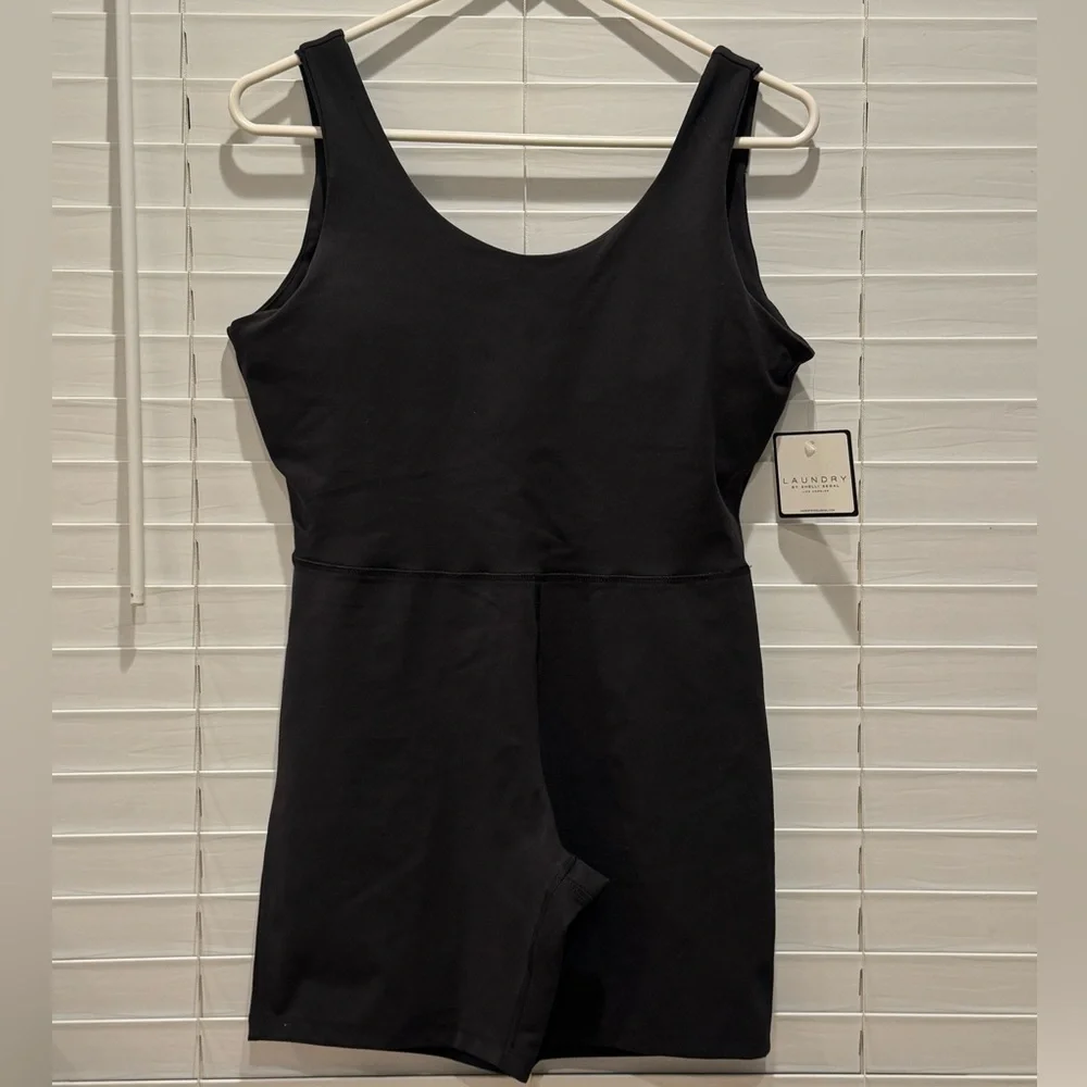 NEW Laundry By Shelli Segal Black Bodysuit Athleisure Pilates Travel Size Large - Picture 2 of 8